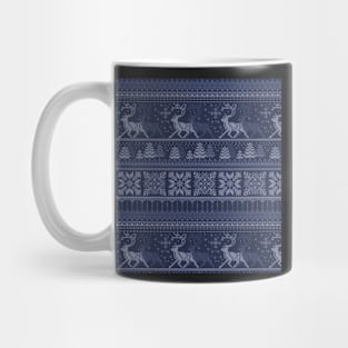 Knitted blue christmas pattern Mug